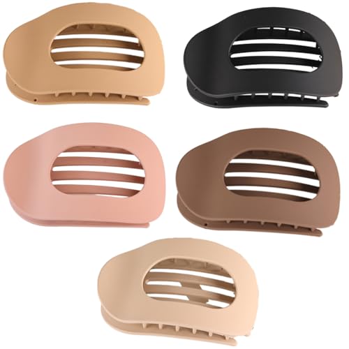 JEYORZY 5 Stück Matt Flache Haarklammern Set, Flache Haarspangen, Haarklammern für Damen, Flat Claw Clip für Damen, Rutschfestes Hair Clip Haar Halt Haarschmuck für Frauen Haar Styling-Haarspangen von JEYORZY