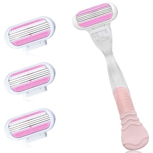 JEYORZY 5 pcs Rasierer Damen, 1 pcs Damen Rasierständer + 4 Rasierklingen mit Von Schutzkissen Umgebene Klingen, Smooth Ersatzklingen Damenrasierer, Frauen Geschenk, Rasierklingen Damen JEYORZY 5 pcs Rasierer Damen, 1 pcs Damen Rasierständer + 4 Rasierklingen mit Von Schutzkissen Umgebene Klingen, Smooth Ersatzklingen Damenrasierer, Frauen Geschenk, Rasierklingen Damen von JEYORZY