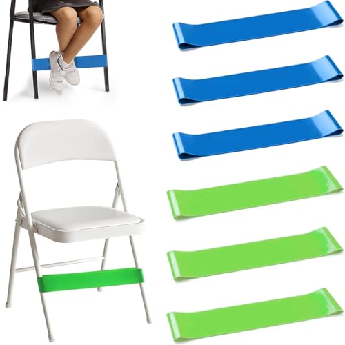 JEYORZY 6 Stück Dehnbare Stuhlbänder für Kinder, Stuhlzappelbänder Flexible Sitzgurte für Kinder Federnde Stressbänder Sensorische Stuhlbänder Passend für Kinder mit konzentration Sensorischem ADHS von JEYORZY