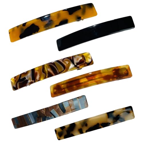 JEYORZY 6 Stück Haarspangen, Haarspangen Damen, Französische Haarspangen Automatischer Französische Haarspange Volumenclip French Barrette Clip Bunte Haarspangens Hair Clip für Mädchen und Frauen von JEYORZY