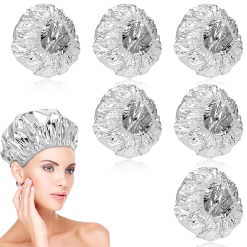 JEYORZY 6 pcs Deep Conditioning Hair Cap, Wiederverwendbare Haarpflege Duschhaube Wärmekappe für Haare, Duschhaube damen wasserdicht, Haarhaube Färben Doppeltem Verwendungszweck Duschhauben Heizkappe von JEYORZY