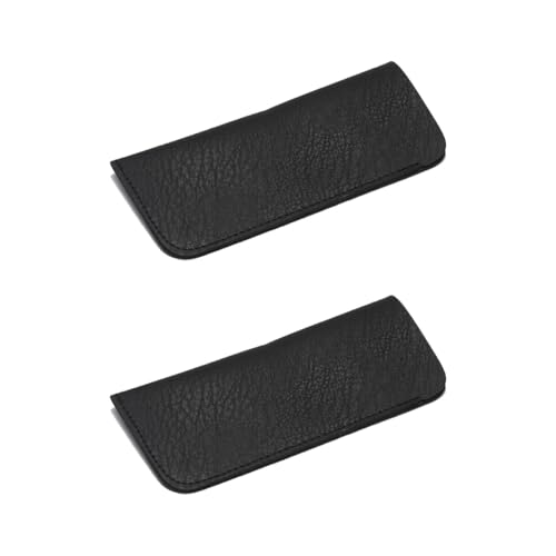 JEYORZY Brillenetui, 2er Leder Brillenetuis aus weichem PU-Leder, tragbare Lesebrillen- und Sonnenbrillentaschen für unterwegs, Slip-In-Design, Brillentasche Aufbewahrungsetui, Sonnenbrillen Beutel von JEYORZY