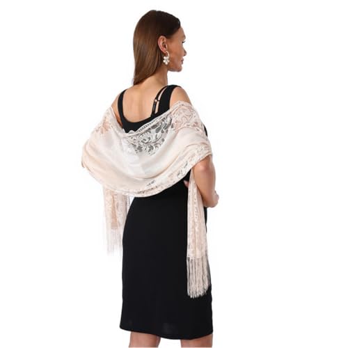 JEYORZY Stola Damen, Damen Halstuch Sommer Schal Festliche Stola für Abendkleid Hochzeit Chiffon Silk Scarf von JEYORZY