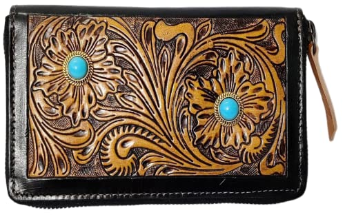JF Reitsport Unisex Geldbörse/Clutch aus echtem Leder im Western-Cowboy-Stil, Braun von JF-Reitsport