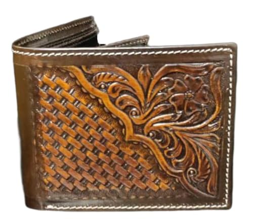 JF Reitsport Unisex Geldbörse aus Echtem Leder im Western-Cowboy-Stil Brieftasche, Braun von JF-Reitsport