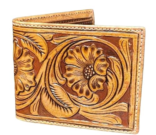 JF Reitsport Unisex Geldbörse aus echtem Leder im Western-Cowboy-Stil, Braun von JF-Reitsport