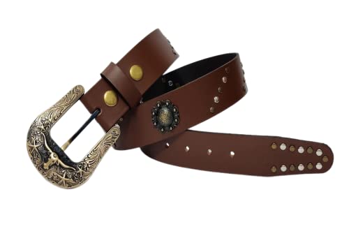 JF-Reitsport Unisex Western Style Belt 28 Inches Cowboy Cowgirl Gürtel, schwarz, W28 von JF-Reitsport