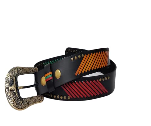 JF-Reitsport Unisex Western Style Belt 30 Inches Cowboy Cowgirl Gürtel, schwarz, W30 von JF-Reitsport