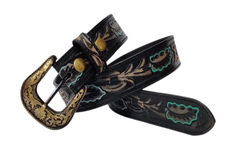 JF-Reitsport Unisex Western Style Belt 32 Inches Cowboy Cowgirl Gürtel, schwarz, W32 von JF-Reitsport