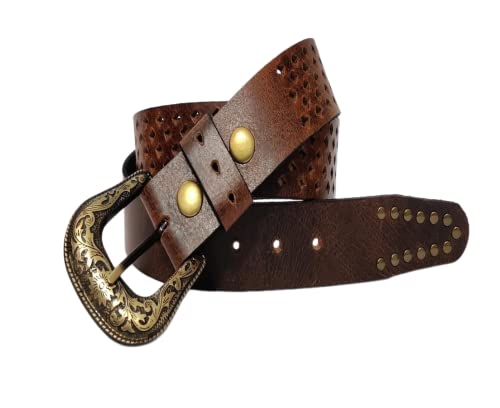 JF-Reitsport Unisex Western Style Belt 34 Inches Cowboy Cowgirl Gürtel, schwarz, W34 von JF-Reitsport