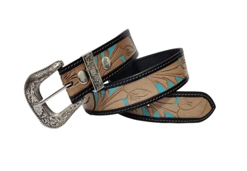 JF-Reitsport Unisex Western Style Belt 38 Inches Cowboy Cowgirl Gürtel, schwarz, W38 von JF-Reitsport