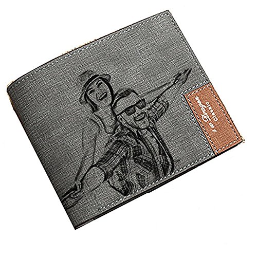 JF Personalisierte Mens Custom Foto Leder Brieftasche -A perfekte Geburtstag/Weihnachten/Väter Day Geschenk für Männer und Papa von JF