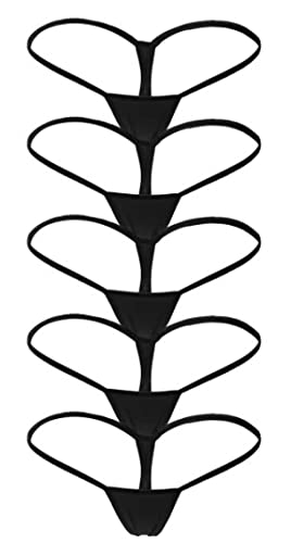 JFAN Damen Strings & Tangas Dessous Elastische Unterwäsche Schwarz-5 L von JFAN