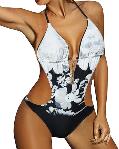 JFAN Damen Trikini Badeanzug Strand Schwimmbad Sexy Damen Einteiler Badeanzug mit Push-up Polsterung JFAN Damen Trikini Badeanzug Strand Schwimmbad Sexy Damen Einteiler Badeanzug mit Push-up Polsterung von JFAN