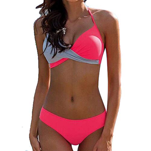 JFAN Damen Zweiteiliger Badeanzug Lifting Classic Thin Triangle Badeanzug Chic Bikini Set von JFAN
