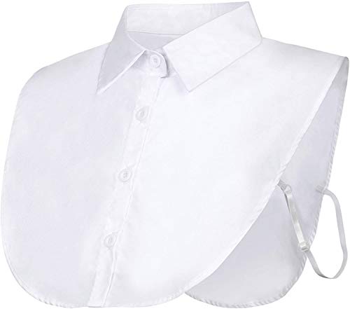 JFAN Damenhalb Frauen Kragen Abnehmbare Hälfte Shirt Bluse Damen Blusenkragen Fake Hemd Kragen Weiß One Size Weiß von JFAN