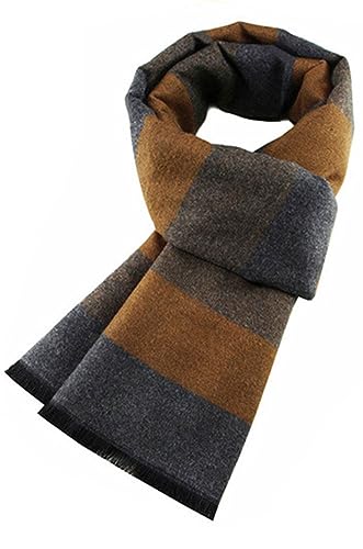 JFAN Herren Herbst und Winter Warmer Schal - Tartan Mode Elegant Weicher Langer Klassischer Gemütlicher Lässiger Kaschmirschal 180 * 31cm（F） von JFAN