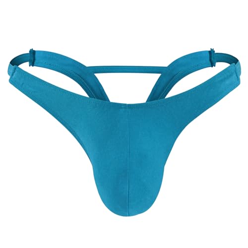 JFAN Jockstrap Herren Tanga Strings Männer Atmungsaktiv Niedrige Bundhöhe Herren String Thong Slips mit Unterstützung Jockstrap Sport Unterhosen Männlich Sportunterwäsche für Man,saphirblau von JFAN