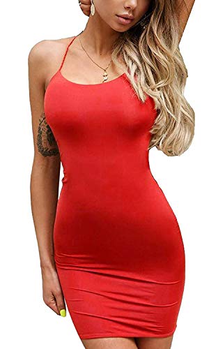 JFAN Kleid Damen Enges Kleid mit Mehrreihiger Schnürung im Rücken Festliche Kleider Partykleid Rot M JFAN Kleid Damen Enges Kleid mit Mehrreihiger Schnürung im Rücken Festliche Kleider Partykleid Rot M von JFAN