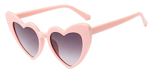 JFAN Party Brille Herz Sonnenbrille Retro Sonnenbrille Herzform FüR Damen Partei Sonnenbrille Vintage Mode üBergro?E Klassische Glasses Erwachsener Rose von JFAN