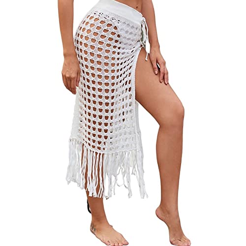 JFAN Frauen Badeanzug Vertuschen Summer Beach Wickelrock Langes Kleid,One Size Schwarz von JFAN