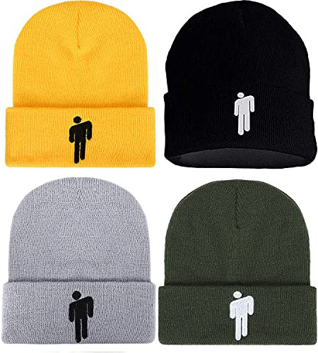 JFAN Strickmütze Damen Unisex Warm Winter Einfarbig Fleece Gefüttert Hip-Hop Ski Skull Cap Geschenke für Freunde Kappe 4 Stück-1 One Size von JFAN