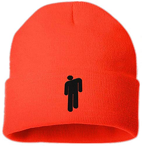 JFAN Strickmütze Damen Unisex Warm Winter Einfarbig Fleece Gefüttert Hip-Hop Ski Skull Cap Geschenke für Freunde Kappe Orange One Size von JFAN