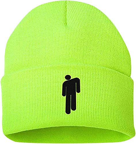 JFAN Strickmütze Damen Unisex Warm Winter Einfarbig Fleece Gefüttert Hip-Hop Ski Skull Cap Geschenke für Freunde Kappe neon Green One Size von JFAN