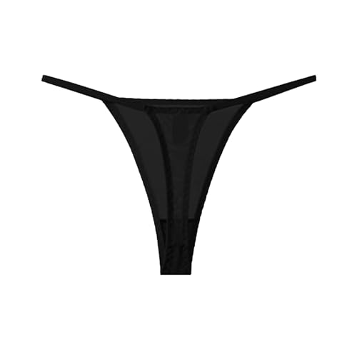 JFAN String Damen Tanga Unterhosen Damen Nahtlos Dessous Elastische Unterwäsche, Schwarz L von JFAN