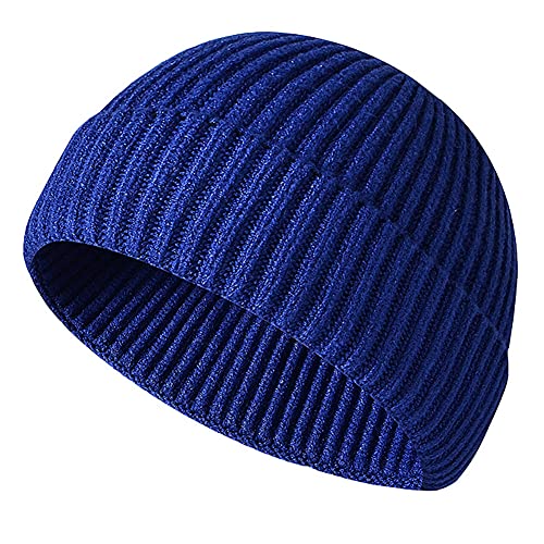 JFAN Unisex Retro Trawler Winter Beanie Hat Baseballkappe Streetstyle Trawler Beanie Watch Hut Rollup Edge Schädeldecke,Blu von JFAN