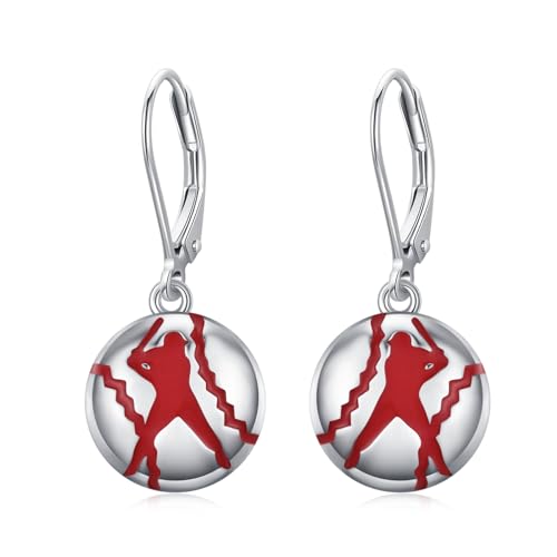 Baseball Ohrringe Sterling Silber Ohrringe Mädchen Hängend Leverback Schmuck Geschenke for Frauen von JFASHOP