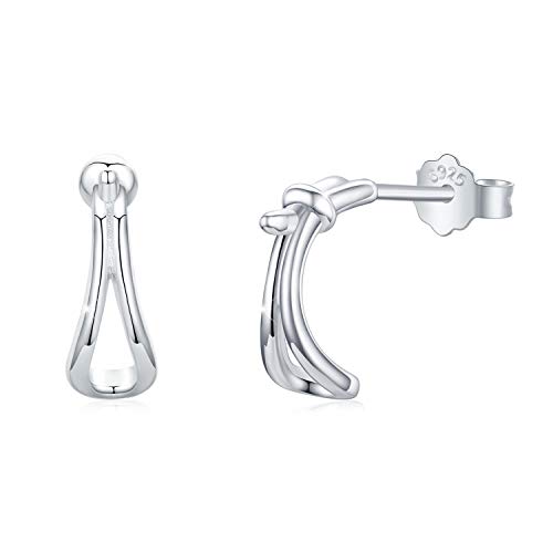 Creolen Silber 925 Klein Kreolen Halb Creolen Ohrringe Hypoallergen Huggie Hoops Ohrringe Bogen Kleine Ohrringe Hängend Schulabschluss Geschenk für Damen Mädchen Kinder von JFASHOP