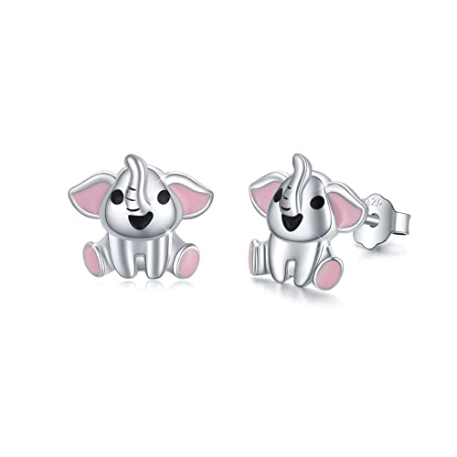 Elefant Ohrringe 925 Sterling Silber Elefanten Kleine Tier Ohrstecker Elefant Niedliche Tier Hypoallergene Muttertags Geschenke Valentinstag für Damen Mädchen Kinder von JFASHOP