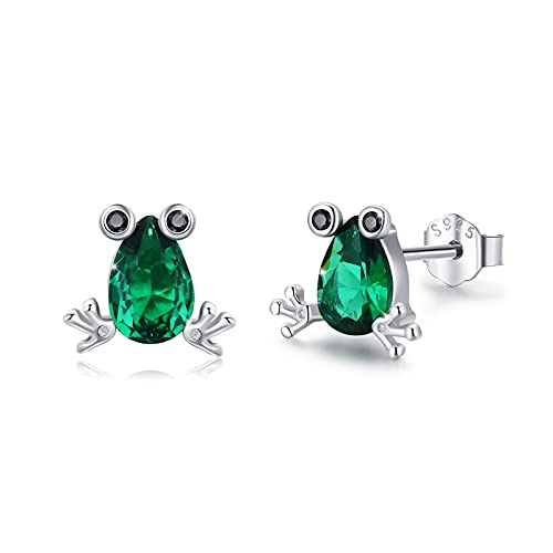 Frosch Schmuck Frosch Ring für Damen,925 Sterling Silber Frosch Kette Süßer Frosch Tier Schmuck Hypoallergene Weihnachts Geschenk für Frauen Herren Mädchen (C-Ring) von JFASHOP