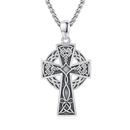 JFASHOP Keltisches Halskette 925 Sterling Silber Keltisches Knoten Kette für Memorial Feuerbestattung Gedenkschmuck Vintage Amulett Schmuck für Herren Sohn Jungen Damen Männer Unisex JFASHOP Keltisches Halskette 925 Sterling Silber Keltisches Knoten Kette für Memorial Feuerbestattung Gedenkschmuck Vintage Amulett Schmuck für Herren Sohn Jungen Damen Männer Unisex von JFASHOP