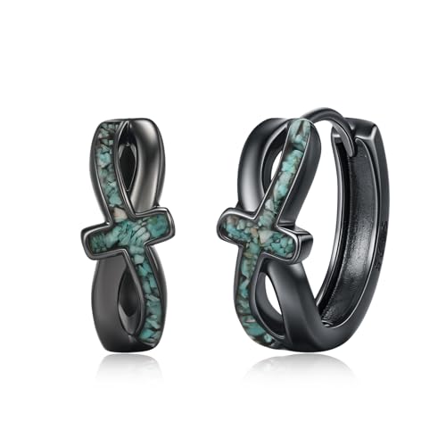 JFASHOP Kreuz Creolen Ohrringe für Frauen Mädchen 925 Sterling Silber Nordische Wikinger Ohrringe Creolen Viking Rune Ohrschmuck Schmuck Geschenke für Frauen von JFASHOP