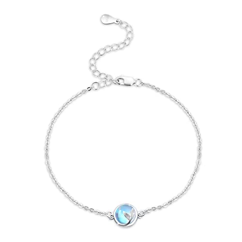 JFASHOP Mondstein Meerjungfrau Armband - 925 Silber Meerjungfrauschwanz Schmuck für Damen, Kinder, Freundin, Tochter von JFASHOP