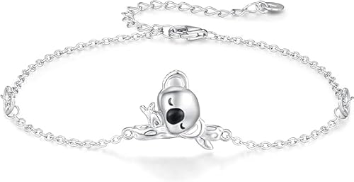 JFASHOP Koala Armband 925 Sterling Silber Bär Armbänder Tier Schmuck Netter Muttertags Geschenke Valentinstag für Frauen Mädchen Freundin Kinder von JFASHOP