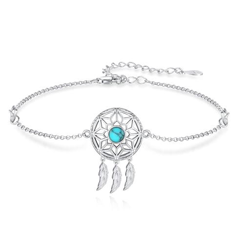 JFASHOP Traum Fänger Armband 925 Sterling Silber Blume Traumfänger Armband für Frauen Verstellbare Armbänder Schmuck Geschenke von JFASHOP