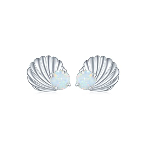 Muschelform Ohrringe 925 Sterling Silber Opal Jakobsmuschel Perlmutt Damen Ohrringe für Frauen und Mädchen Muschelform Ohrringe 925 Sterling Silber Opal Jakobsmuschel Perlmutt Damen Ohrringe für Frauen und Mädchen von JFASHOP