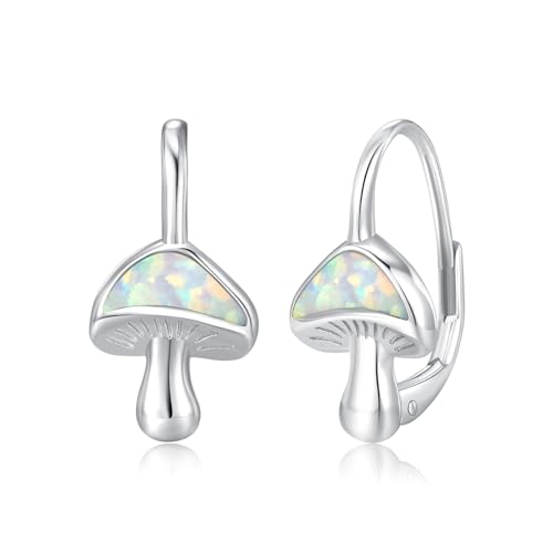 Pilz Ohrringe Mädchen 925 Sterling Silber Opal Ohrstecker Opal Pilz Schmuck Muttertags schulabschluss geschenk für Damen Frauen Tochter Frau Kinder von JFASHOP