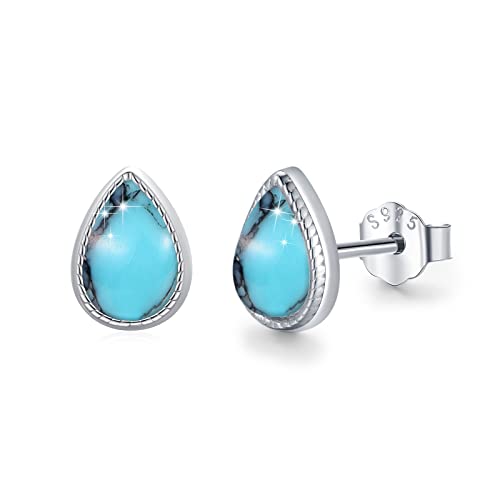 Türkis Ohrringe 925 Sterling Silber Ohrstecker Türkis für Damen Tropfen Kleine Ohrringe Ohrschmuck Türkis Schmuck für Mädchen Kinder von JFASHOP