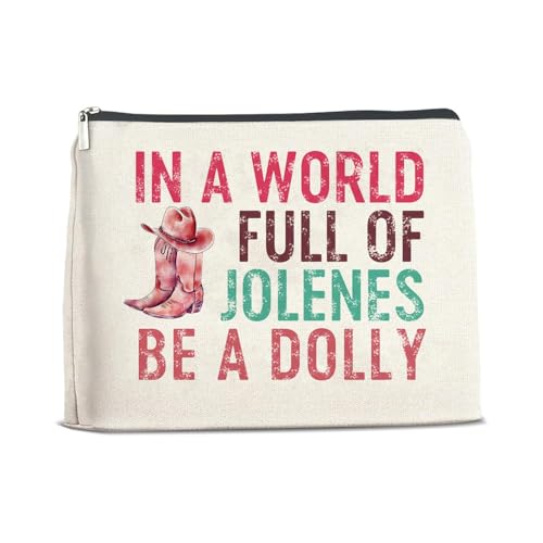 JFEHBFL Make-up-Tasche mit Dolly Thema, Country-Musikliebhaber, Geschenke, in einer Welt voller Jolenes Be a Dolly mit Reißverschluss, Make-up-Tasche für Frauen, Geschenke für Dolly Fans JFEHBFL Make-up-Tasche mit Dolly Thema, Country-Musikliebhaber, Geschenke, in einer Welt voller Jolenes Be a Dolly mit Reißverschluss, Make-up-Tasche für Frauen, Geschenke für Dolly Fans von JFEHBFL