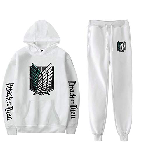 JFLY Angriff Auf Titan Anime Hoodie + Hosen Anzug Männer Und Frauen Lässig Lose Sportanzug Harajuku Kangaroo Pocket Cosplay Kostüm von JFLY