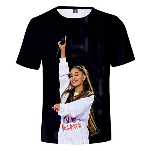 JFLY Ariana Grande Drucken Mädchen Junge T-Shirt Niedliches Hemd Lässig Lose Sänger Kurzarm Paar Kleidung XXS-4XL von JFLY