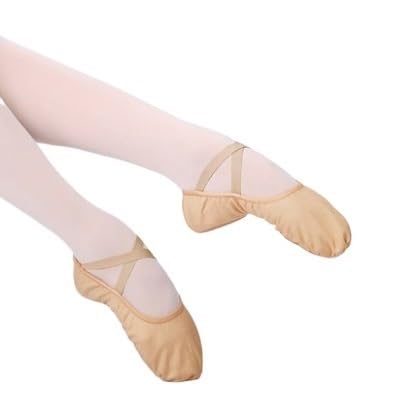 BDXMKS Ballettschuhe Ballettschuhe For Mädchen, Kinder, Gymnastikschuhe, Ballerina, Tanzschuhe, Turnschuhe, Kinder For Tanzen(Tan,41) von JFNKLFG