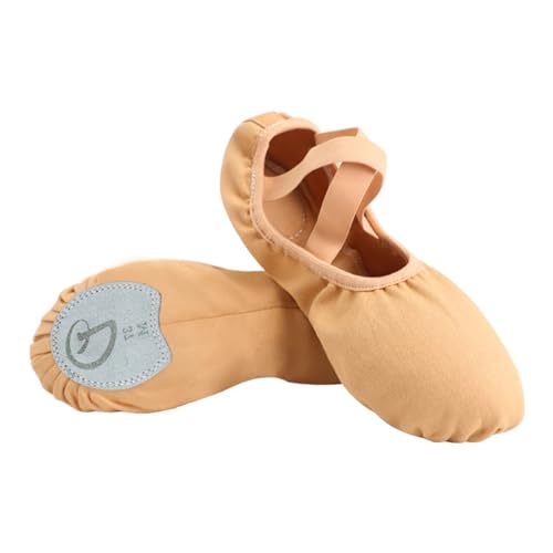 BDXMKS Ballettschuhe Frauen Ballett Schuhe Mädchen Professionelle Ballett Hausschuhe Split Sohle Tanz Schuhe Frauen Tanz Training Schuhe(Light tan,41) von JFNKLFG