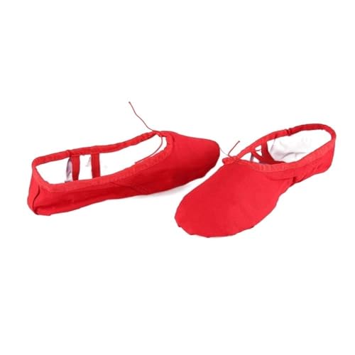 BDXMKS Ballettschuhe Kind Yoga Hausschuhe Gym Lehrer Yoga Ballett Tanz Schuhe For Mädchen Frauen Ballett Schuhe Leinwand Kinder Kinder(Red,38) von JFNKLFG
