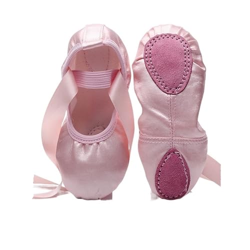 BDXMKS Ballettschuhe Mädchen Ballerina Ballettschuhe Rosa Nude Damen Satin Professionelle Ballettschuhe For Tanzen(Nude,7) von JFNKLFG
