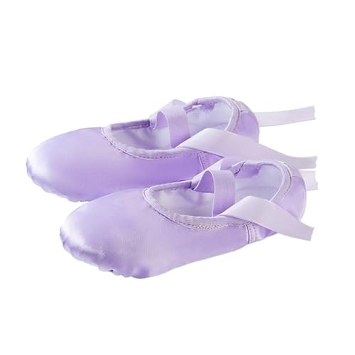 BDXMKS Ballettschuhe Mädchen Ballerina Ballettschuhe Rosa Nude Damen Satin Professionelle Ballettschuhe For Tanzen(Purple,6.5) von JFNKLFG
